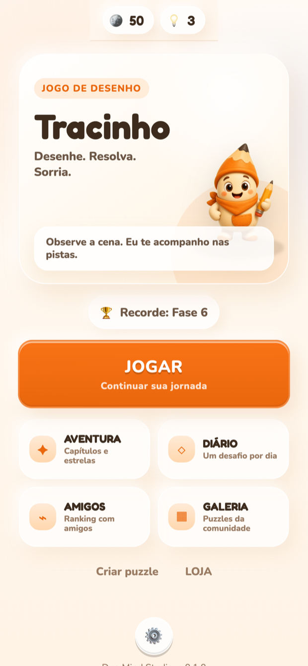 Tela inicial do Tracinho